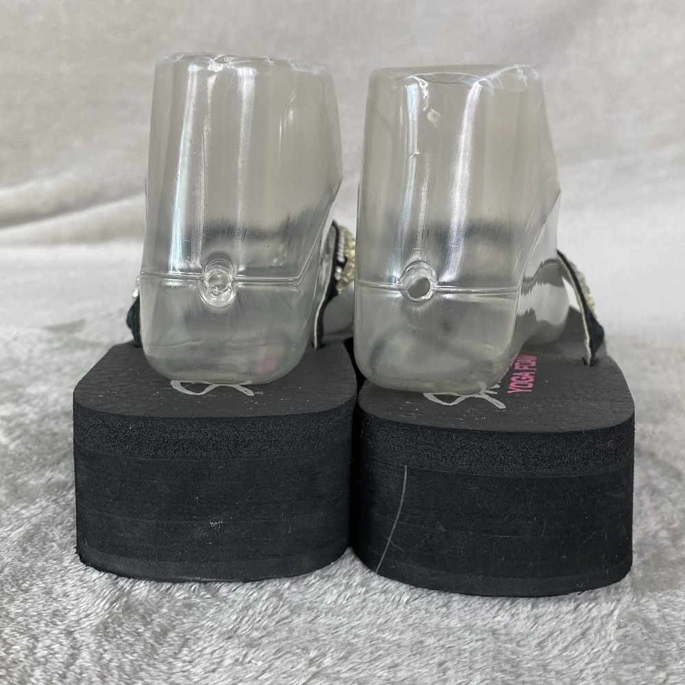 Skechers Cali Vinyasa Platform Sandals Womens Size 8 Black Rhinestone Foam - Picture 6 of 10